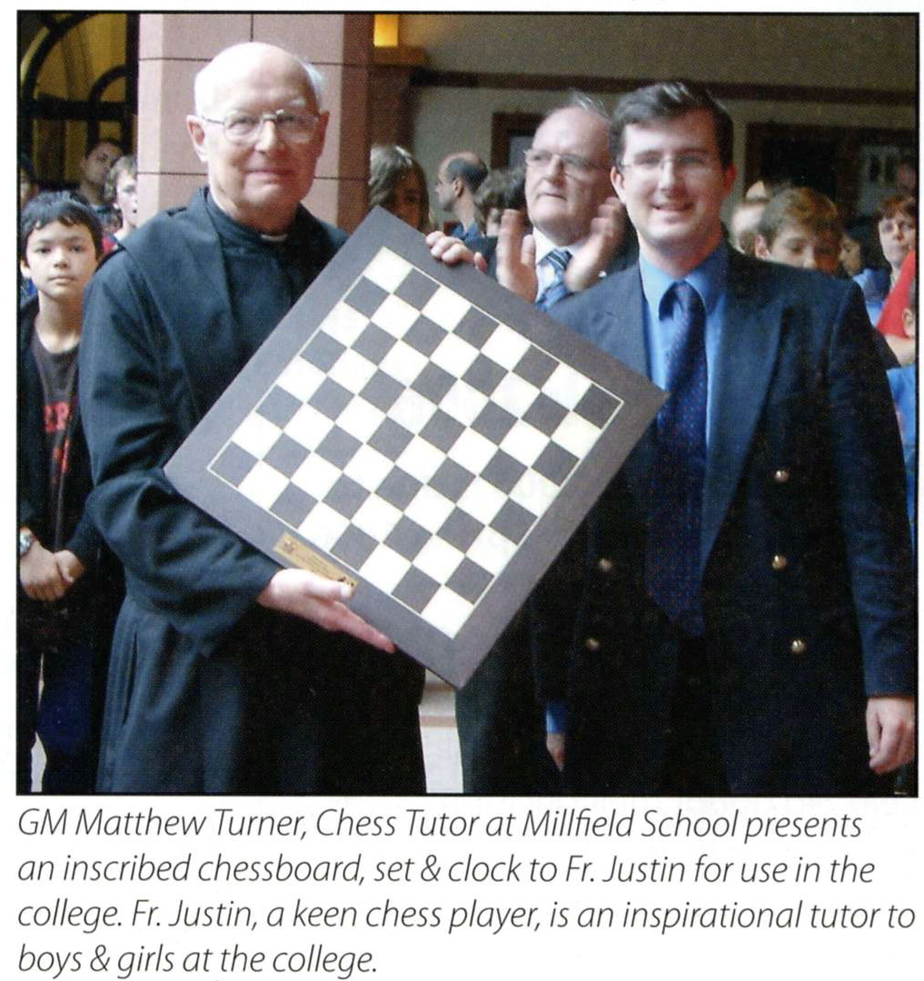 Presentation of a chess set to Ampleforth